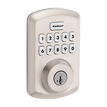 Kwikset ELECTRONIC DEADBOLT STN NCKL 992500-002